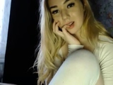 Stunning Blonde Teen reveals her small breasts