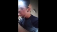 Cum sucking in a car