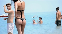 Amazing ass greek babe beach