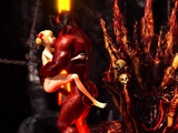 Devil plays with a super hot girl in hell