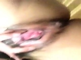 Freaky Asian girl pleasuring herself - selfie