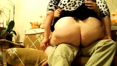 BBW Granny riding on young dick - 2