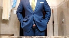 Str8 Daddy Jerking Off In Suit