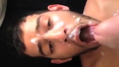 Arab Boy take the full load of daddys cum..