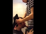 University Bathroom Face Fucking and Cum Swallowing