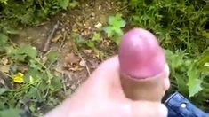 Huge uncut cock wanking outdoors