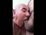 Bear fucks grandfather's mouth