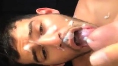 Arab Boy take the full load of daddys cum..