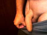 Grey Shorts Freeballing (Commando) flaccid cock swinging