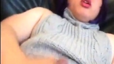 Asian Sissy Jerking off in VKS Sweater