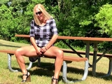 Pleasuring Myself on a Picnic Table!