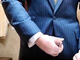 Str8 daddy jerking off in suit