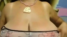 Sweet fat big nippled mature black tits striped on webcam