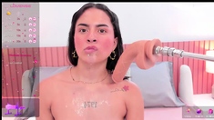 Sexy teen ebony solo toy masturbation