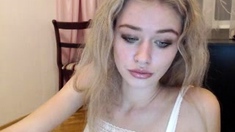 Russian Blonde Babe Masturbating Her Pussy On Webcam