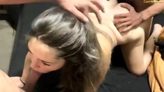 Amateur blondes pov blowjob and hardcore fun with lucky dude