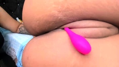 Close up anal toying