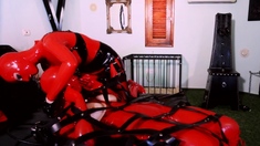 Extreme fetish latex play