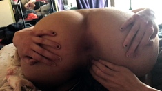 Spreading amateur ass wide POV