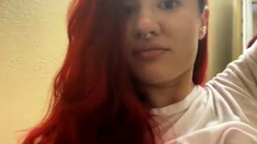 Great Big Boobs On Masturbating Redhead