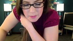 Cute amateur brunette naughty in solo jerking show on camera