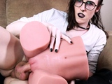 Solo shemale amateur with big tits masturbating