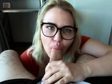Blonde Amateur Sucks Big Cock - POV Blowjob with Cumshot