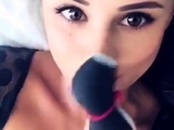 Brunette and her toys have close up masturbation sex