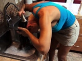 Solo hole masturbation outdoor