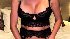 Stacked brunette goes solo toys and masturbation