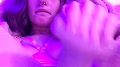 Close up solo beauty toying ass