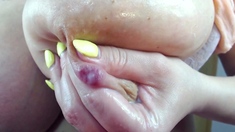 Amateur blondie solo anal masturbation