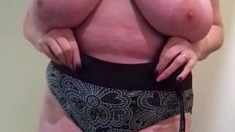 Big boobs milf masturbates with her dildo