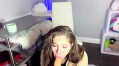 Busty amateur GF webcam solo