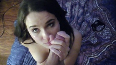 Brunette slut pov blowjob in close up HD