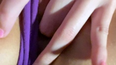 Masturbation close up in heels fishnet stockings and panties