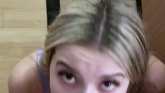 Small titted babe gives awesome blowjob