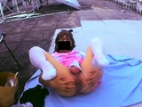Asian Crossdresser Masturbates Outdoors