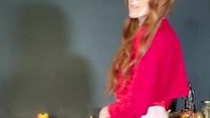 Redhead Teen In Stockings Webcam Toying