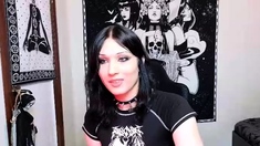 Cute amateur brunette naughty in solo jerking show on camera