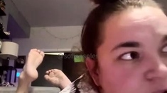 Amateur striptease and Solo masturbation