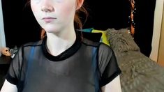Big boobs camgirl rides her toy on webcam