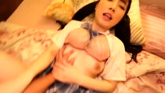 Rio Hamasaki lovely japanese model shows off her big boobs