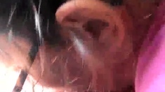 Hot POV homemade blowjob with brunette girlfriend
