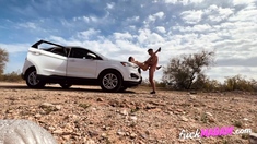 Risky Public Sex In The Desert With A Busty Blonde Amateur