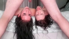 2 Whore Cock Pockets: Upside-Down Blowjob Threesome