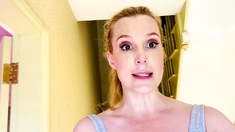 Close up with teen blonde sex doll rubbing her cunt