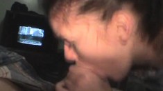 Slutty Brunette Sucks A Dick And Then Gets Hairy Snatch Pounded Deep