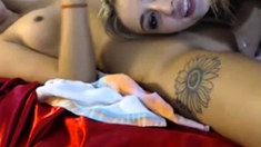 Blond Tanned Lesbo Teens Play With Pussy