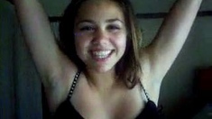 Amateur Babe in Glasses jerks cock for facial
